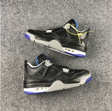 Air Jordan 4 Retro Black Game Royal-Matte Silver-White